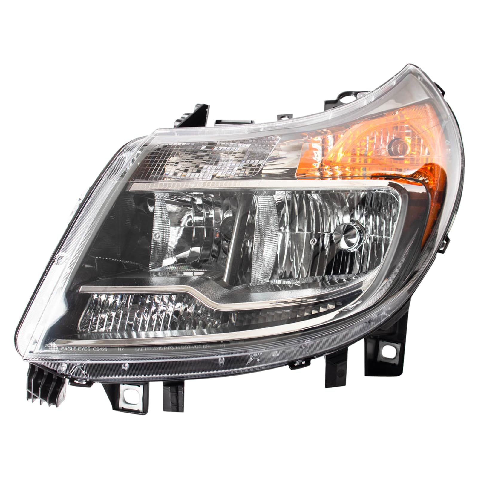 TRQ Driver Side Headlight Assembly Halogen Compatible with 2014-2022 Ram ProMaster 1500, 2500, With Daytime Running Lights 3500 CH2502291