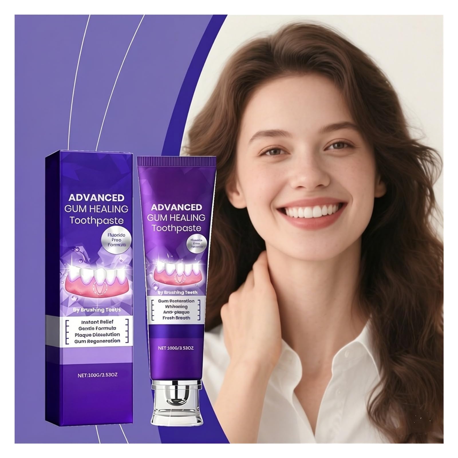 100 g de pasta de dientes for el cuidado dental | Limpia e ilumina suavemente los dientes, dejando el aliento fresco durante todo el día.(3pcs)