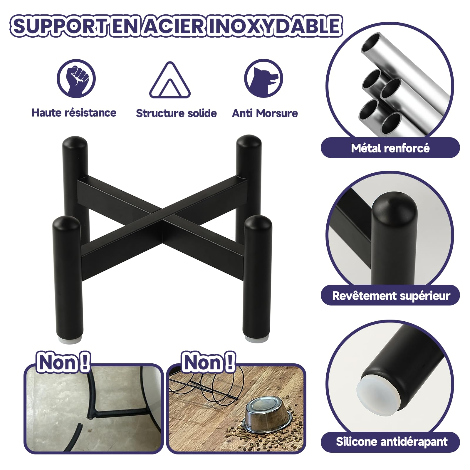 Gamelle pour Chien Surélevée Anti-Glouton - Bol Labyrinthe en Céramique avec Support Antidérapant en Acier Inoxydable - Gamelle pour Petit Chien - Haut 10 cm - Vert