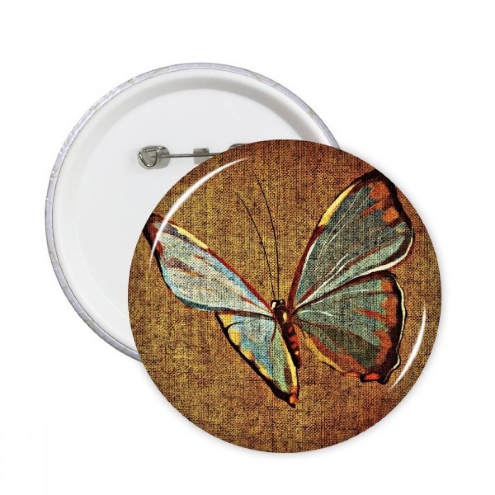 Lin broderie design tradition papillon badge rond pins vêtement multicolore