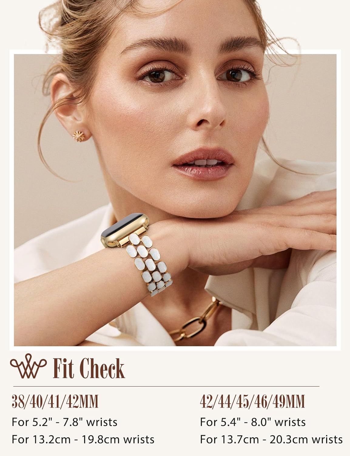 Wearlizer Metal Band Compatible with Apple Watch Bands for Women 40/38/41/42/44/45/46/49mm, Enamel Stainless Steel Strap for iWatch Series 11-1 SE/Ultra - Image 6