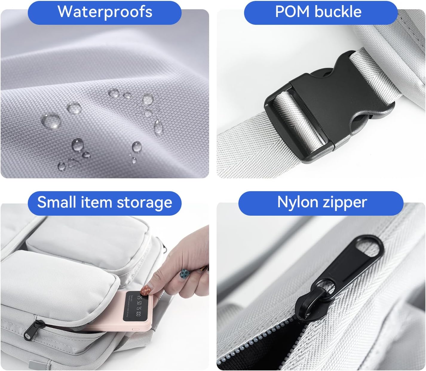 SAIKIT Cabin Luggage Harness for Laptop Briefcase Bag, Over Luggage Organizer for Carry On Bag, Protective Computer Bags for Business Travel College, Silver Gray