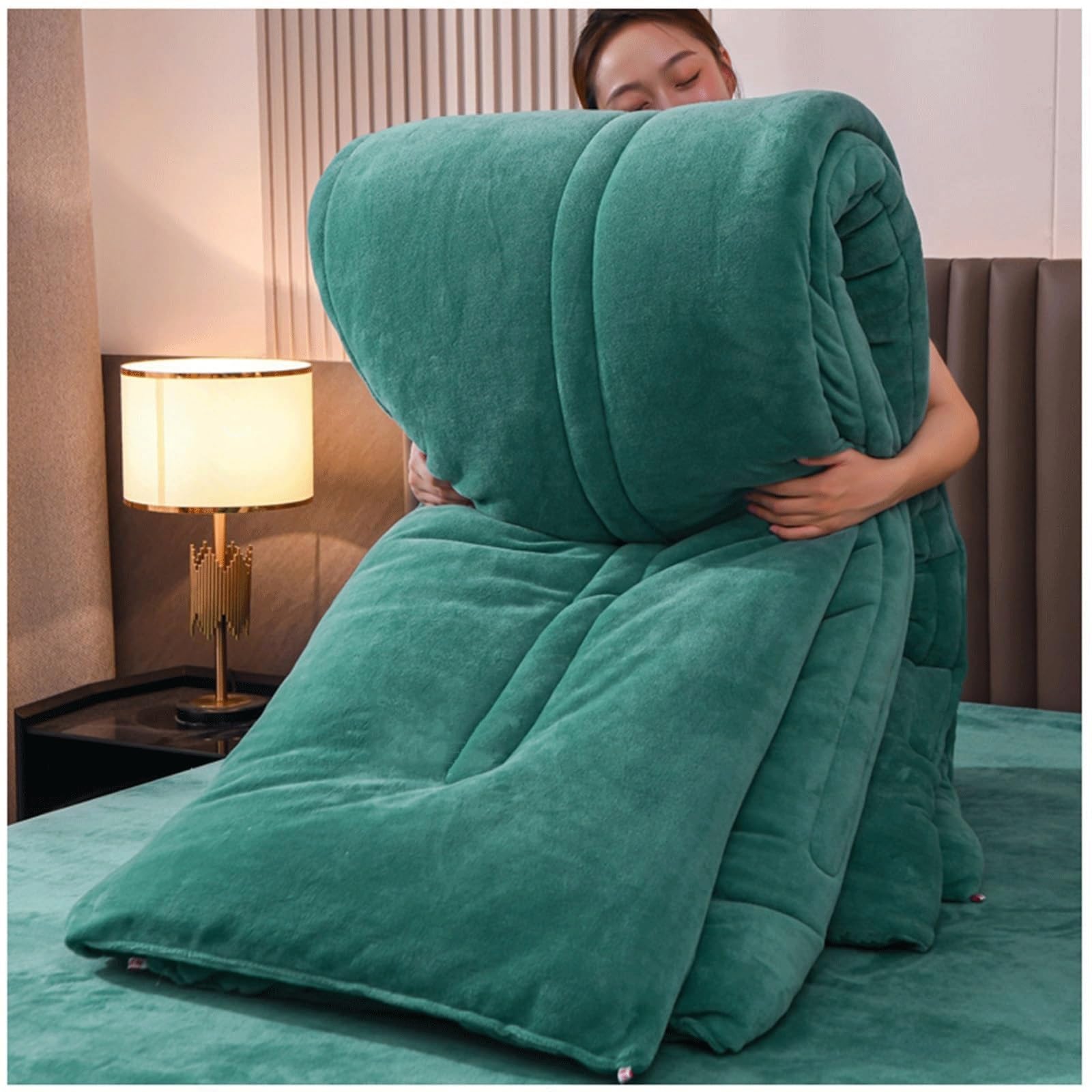LLiuvcc Thickened Super Warm Winter Quilt，Fluffy Plush Double Sided Milk Velvet Quilt, Lightweight Breathable Warmth(Color5,180x220cm(3.5KG))