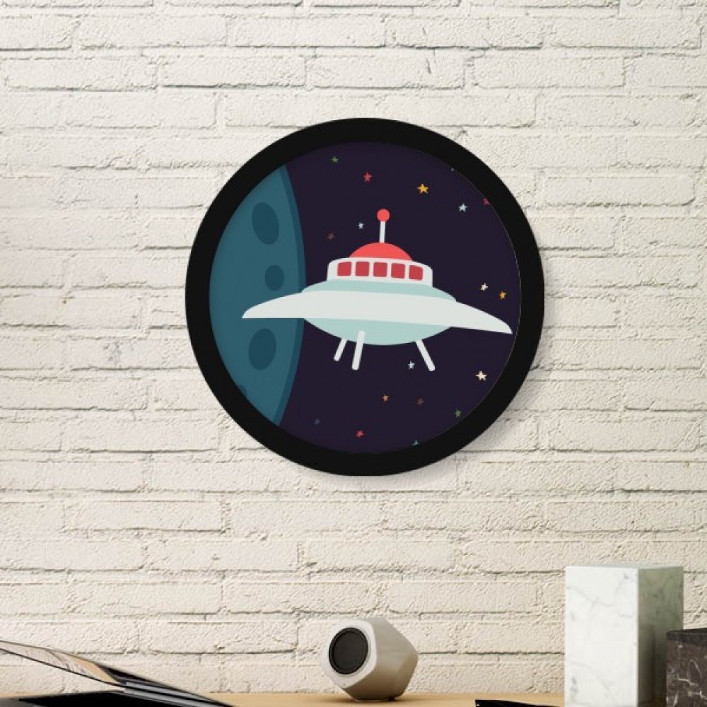 UFO image univers ronde deco murale chambre ado et bureau cadre noir