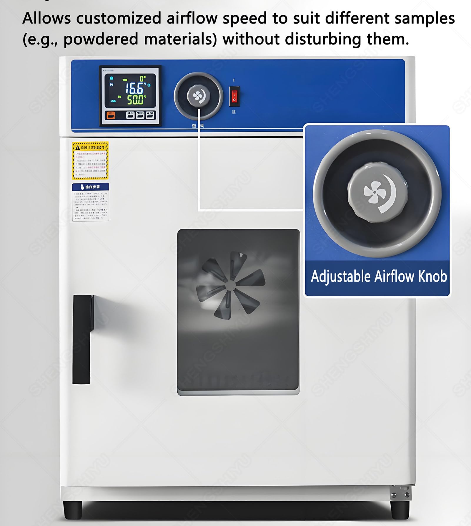 Forno di Essiccazione sotto Vuoto da Laboratorio,Forno a Soffiaggio a Temperatura Costante per Laboratorio/Industria,Precisione 0.1℃,Interruttore Alta/Bassa Temperatura 16L