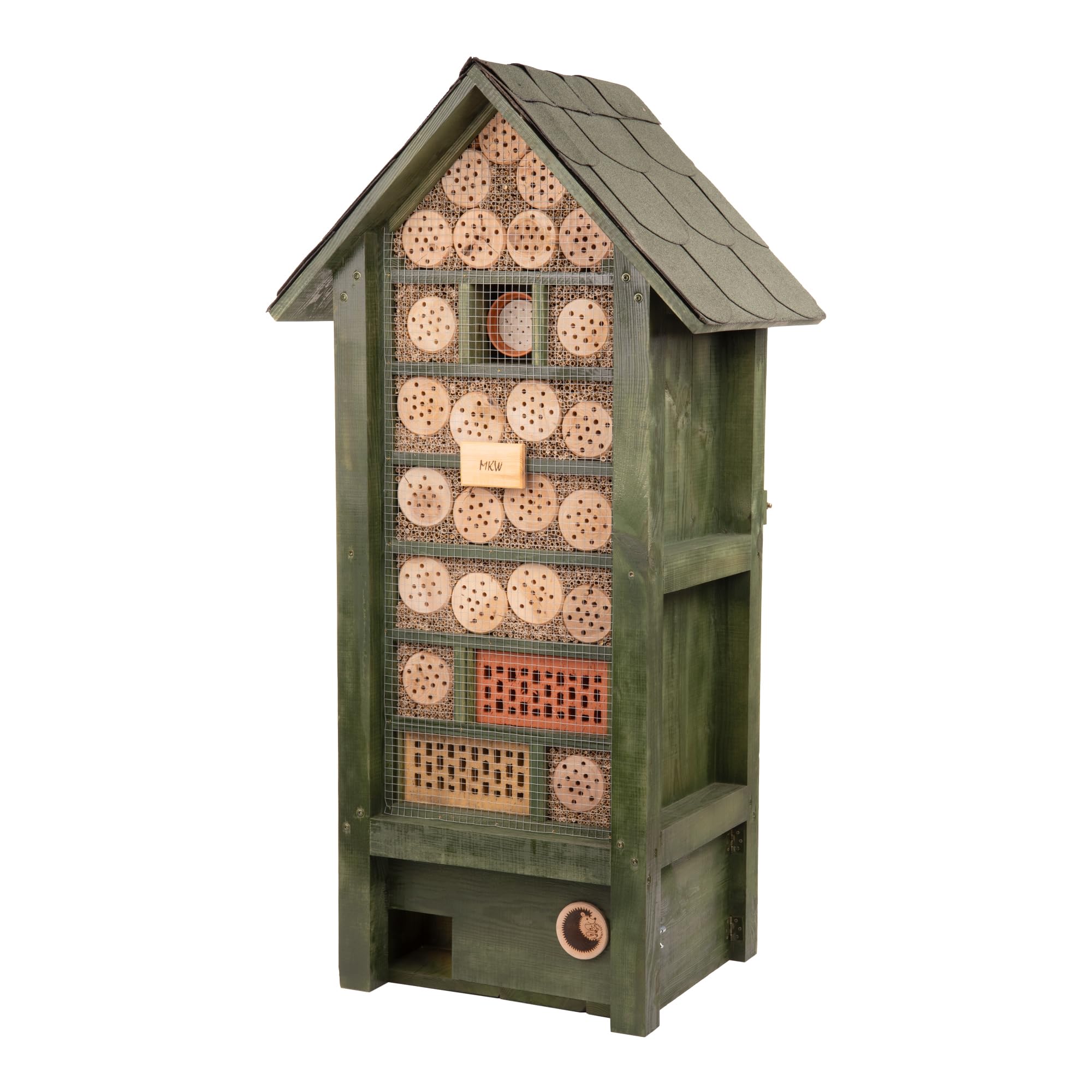 Insektenhotel & Igelhaus - Wetterfest - Arche Noah – riesiger, beidseitig offener Nistkasten MKW Nr. 2 - Insektenhaus aus massivem Laub- und Nadelholz - für Wildbienen, Marienkäfer & Schmetterlinge