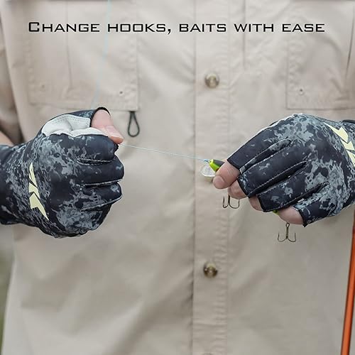Miniatura 5 de KastKing La Sal - Guantes de pesca UPF50+ con protección UV, guantes sin dedos para hombres y mujeres, para exteriores, kayak, remo, remo, canoa,
