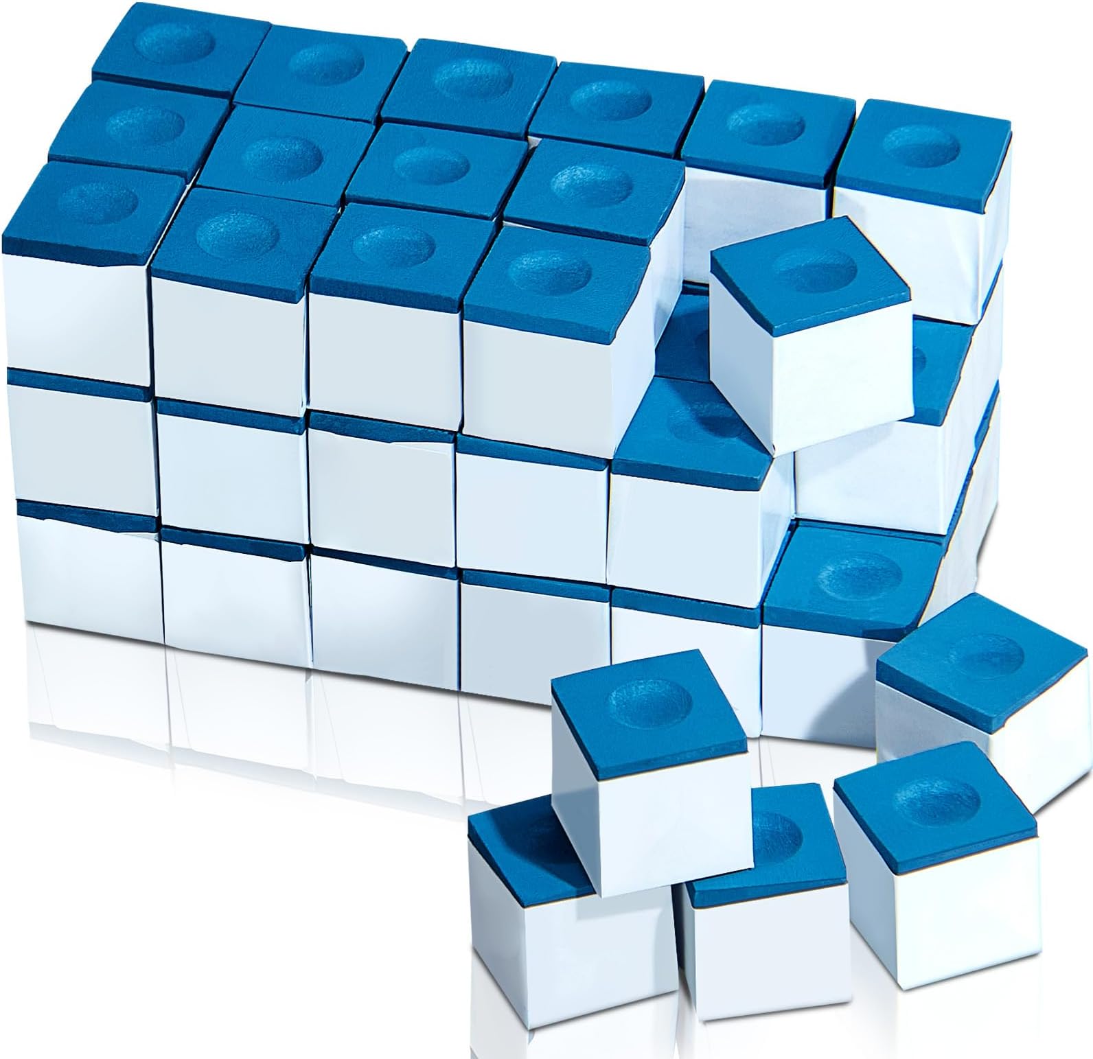 Junkin Pool Chalk Cubes for Billiard Cue Sticks, 48/72/144 Pack Options, Table Accessories for Clubs, Bars & Home