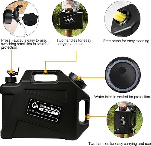 Miniatura 2 de Contenedores de agua de 3.2 galones5 galones con espiga, jarra de agua sin BPA, tanque de agua verde militar, contenedores de almacenamiento de agua