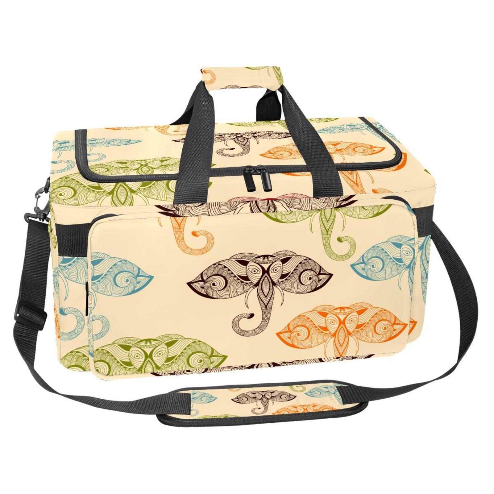 Sac d'entraînement 25x48x26cm multicompartiment style ethnique