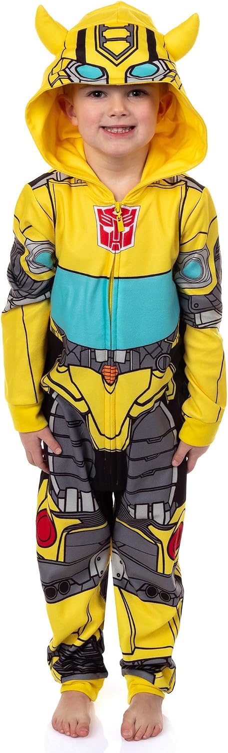 Transformers Union Suit Toddler Boys' Footless Hooded Pajama Sleepwear