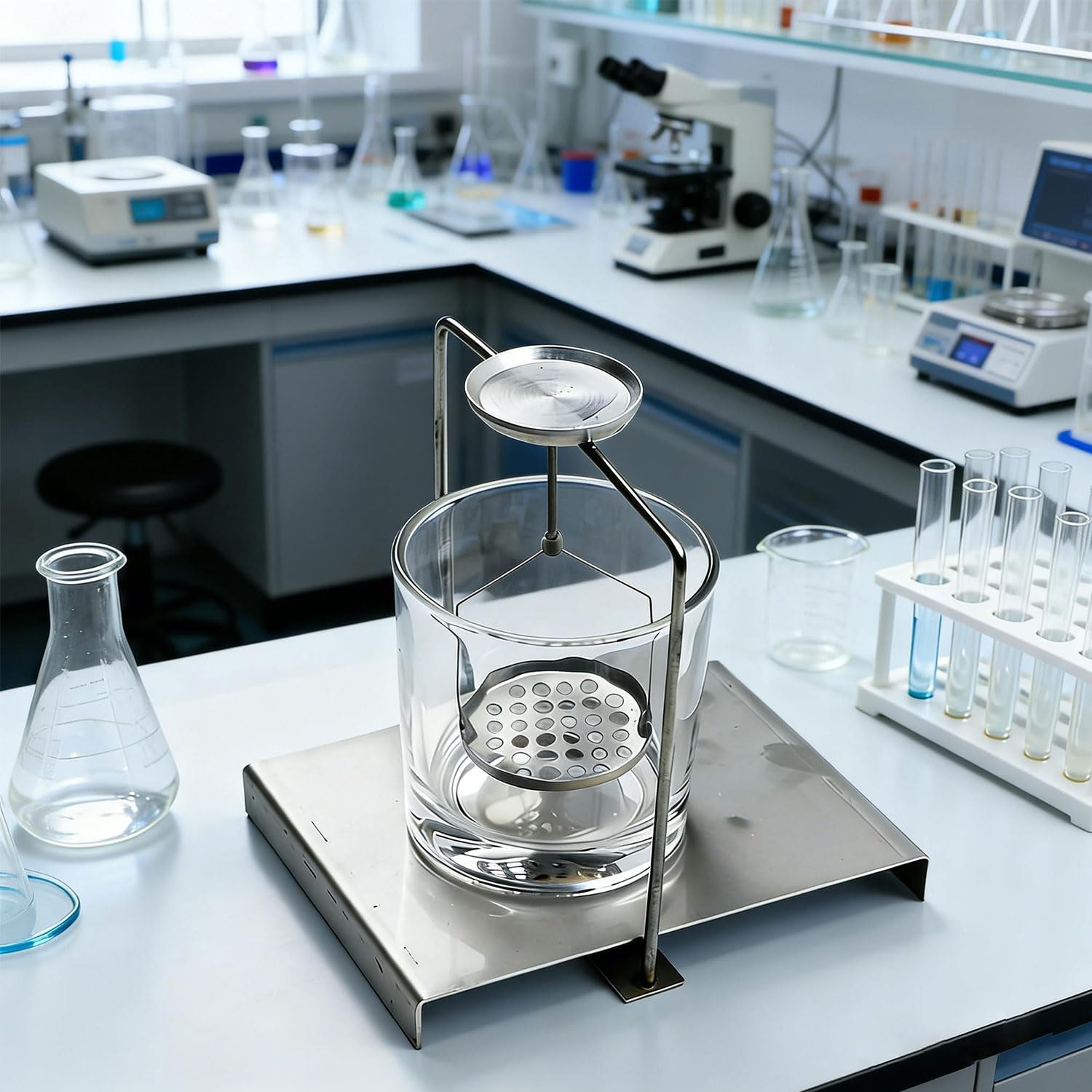 Kit de determinación de densidad para laboratorio, marco de gravedad para pruebas precisas de líquidos y sólidos