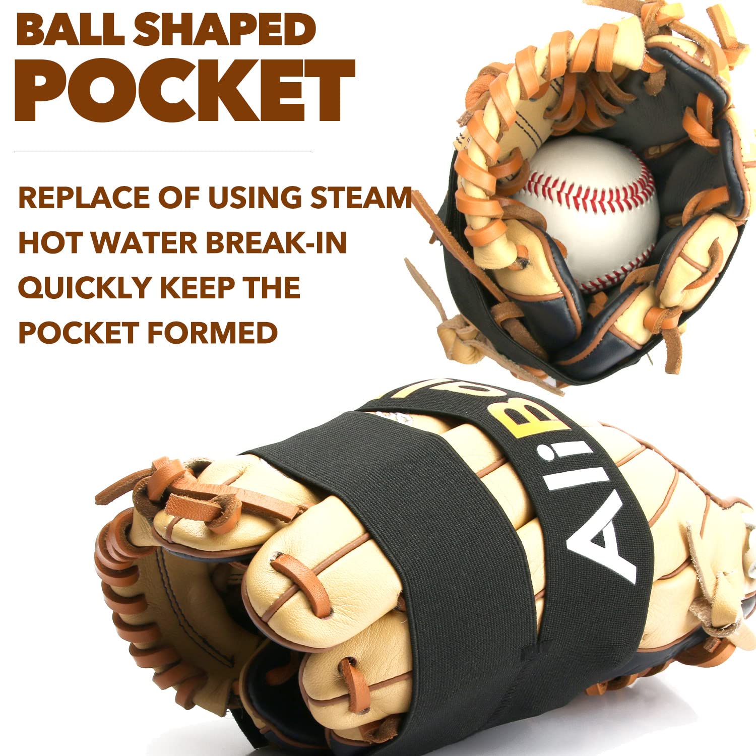 Aliball Baseball-Handschuh-Breakin-Kit, echtes einteiliges, solides Baseball -Handschuh-Schlägel, 3-teiliges Set für Handschuh-Set, Kunststoff-Ball, um den Handschuh zu formen (A) Sport & Freizeit