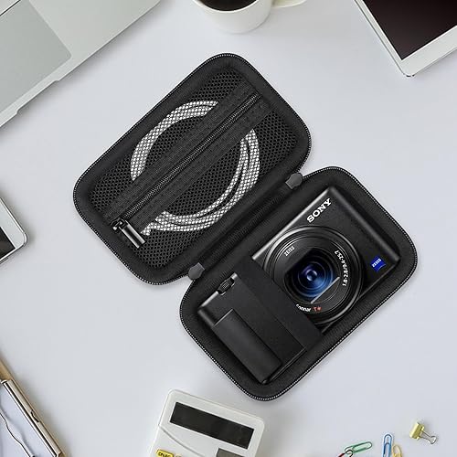 Miniatura 7 de Supmay Funda rígida de viaje para cámara digital Sony ZV-1F  ZV-1  ZV-1 II, funda protectora para cámara digital con bolsillo de malla para batería,