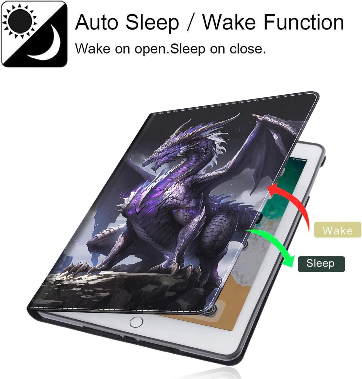 Case Fits All-New Amazon Kindle Fire HD 10 & 10 Plus Tablet (13th/11th Generation, 2023/2021 Release) 10.1", Durable Shockproof Protective Cover with Auto Wake/Sleep，Purple Dragon
