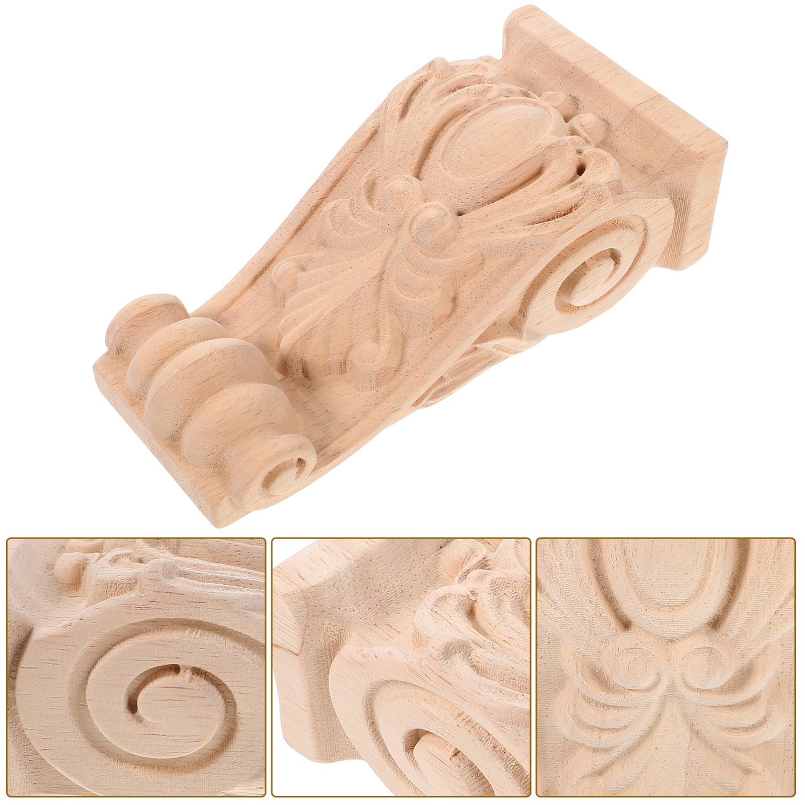 Hemobllo Ménsula y Acabado Khaki de Madera Tallada Estilo Europeo Diseño Rústico Funcional para Ambientes Interiores