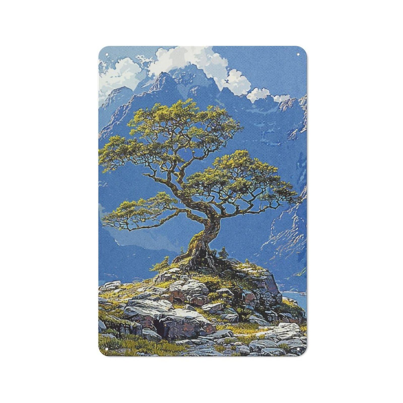 Junmoney The Tree Nature Metal Plaque 30X20cm With For Pub Or Café, Rustic Decor, For Pub Decor Enthusiasts