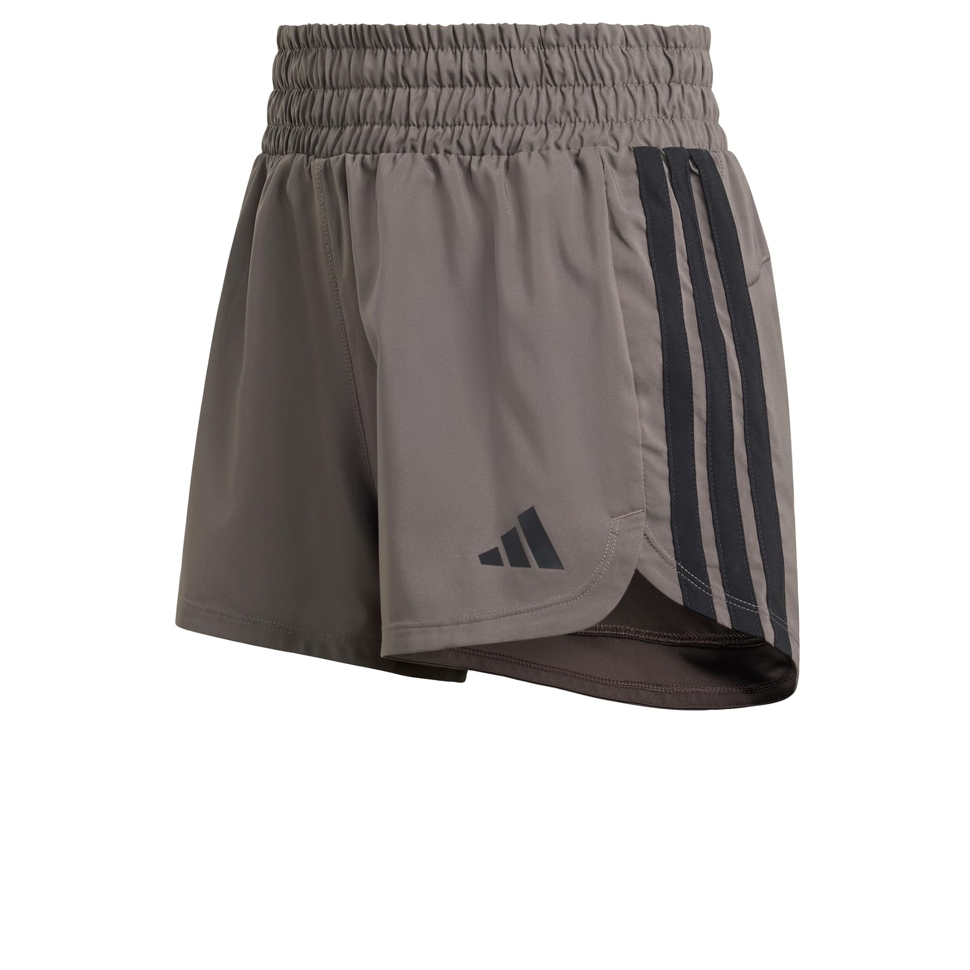 adidas Women's Pacer Workout Woven High Rise Shorts, Charcoal/Black, M 5 inch