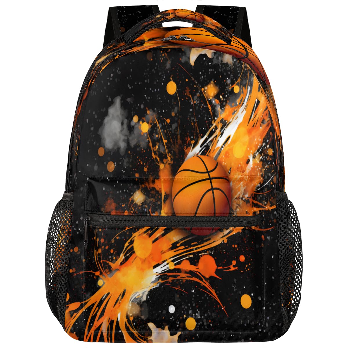 YPPAHHHH Kids School Backpack Abstract Art Painting Basketball Large Bookbag for Elementary Students Boys Girls Lightweight Travel Casual Daypack