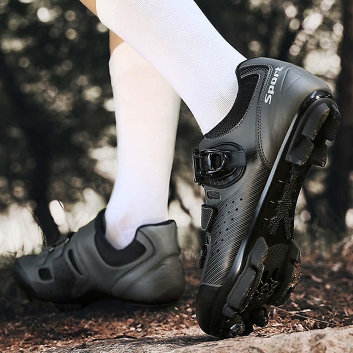 Scarpe da Ciclismo Uomo in Mountain Bike | Professionali Scarpe da MTB Compatibile con Shimano SPD 2-Bolts Pedals All'aperto per Bici
