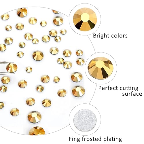 Miniatura 3 de 3820 diamantes de imitación para arte de uñas, cristales de cristal, 6 tamaños (ss6-ss30), gemas de uñas con parte trasera plana para manualidades,