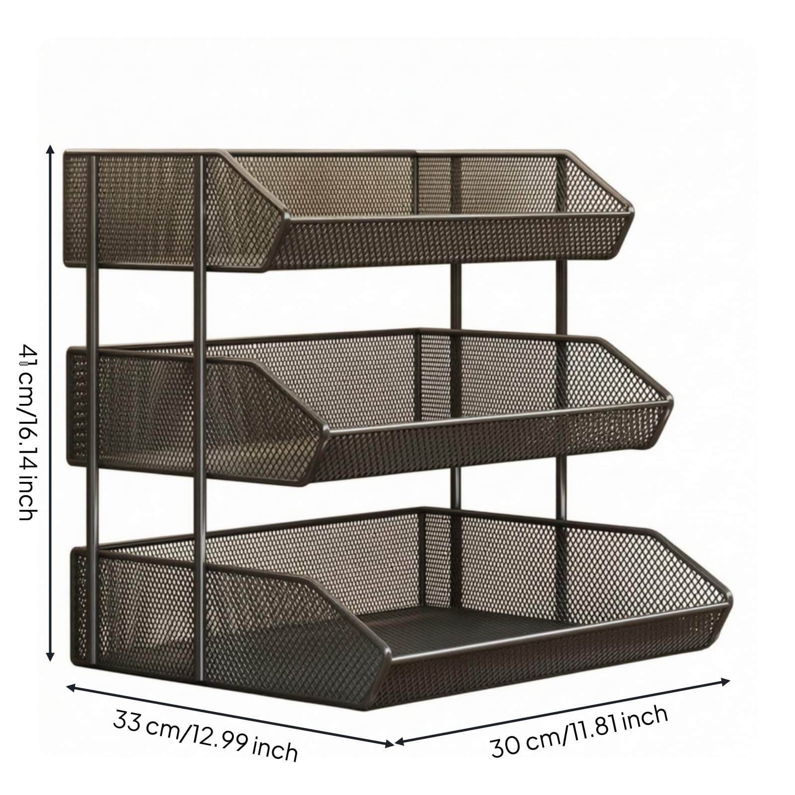 Portaoggetti Autoportante senza Instzione Resistente Scaffale Aperto con Bordi Rialzati Stabile Scaffalatura per, Bagno, sotto il Lavandino, Bianco, 4-Tier Grande