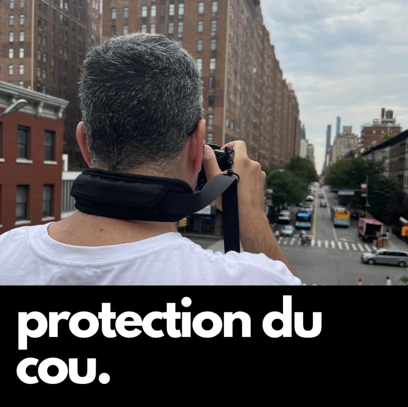 Camstrap - Sangle Appareil Photo et Jumelles Mains-Libres Ultra-Légère et Ajustable, Système d'attaches rapides avec connecteurs, Protection Optimale du Cou et du Dos, Universellement Adaptable