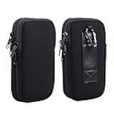 Dual Layer Universal Neoprene Cell Phone Sleeve, Zip Wallet Belt Loop Holster for iPhone 16 Plus 17 Pro Max 16 Pro Max 15 Pro Max XR XS Max Google Pixel 8 Pro 7 Pro 6 6a OnePlus 12 (Black)