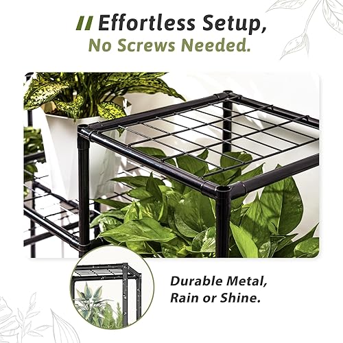 Miniatura 2 de GENTINGBRO Soportes para plantas para interiores de 10 niveles estantes de esquina para plantas al aire libre soporte de flores colgante de madera