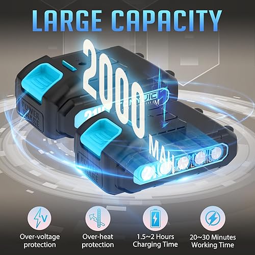 Miniatura 4 de Mini motosierra de 6 pulgadas, funciona con pilas, la mejor motosierra de mano pequeña inalámbrica con 2 baterías recargables, sierras de cadena de