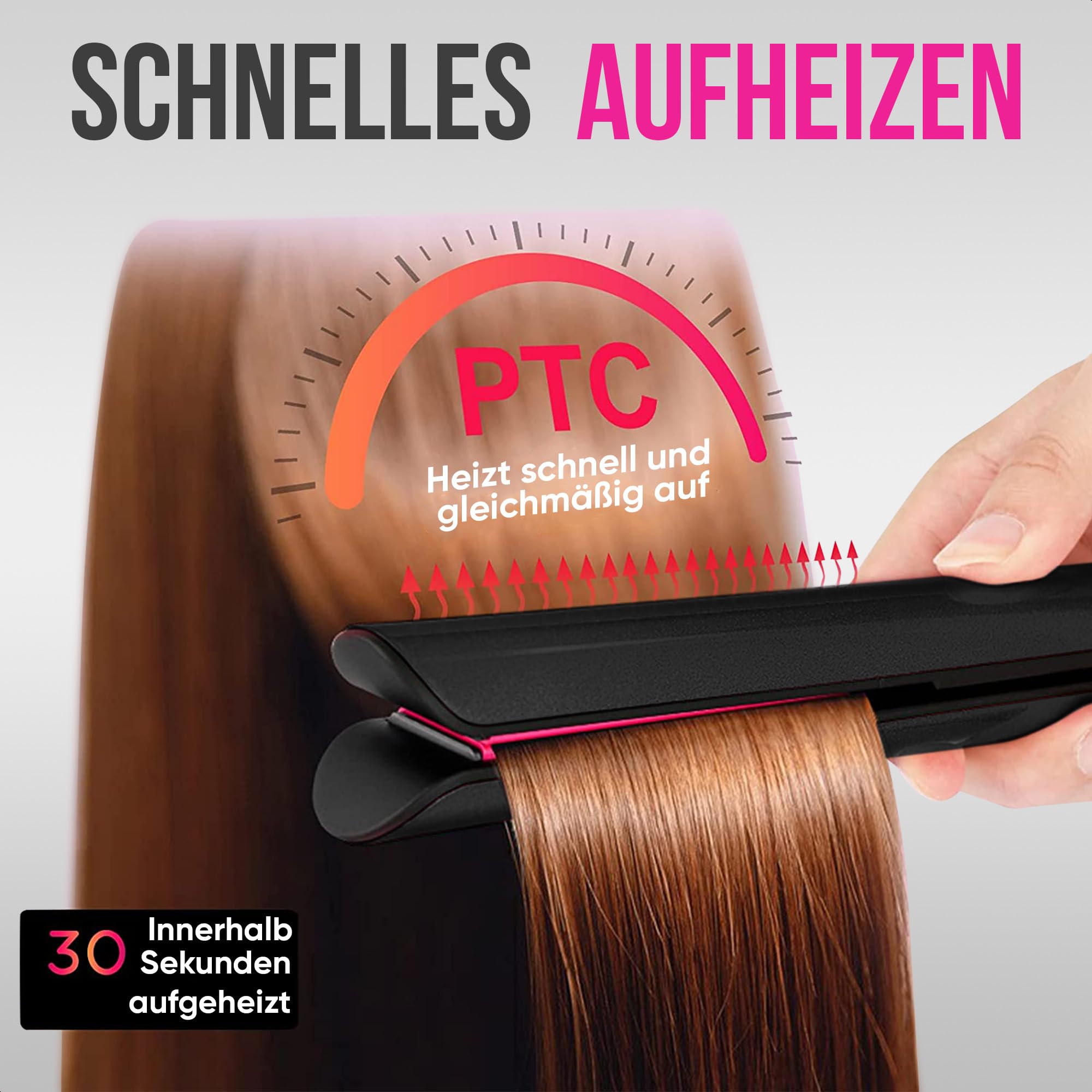 Strex Glätteisen - 2 in 1 - Glätten und Locken - Keramik - 120℃/230℃ - Lockenstab