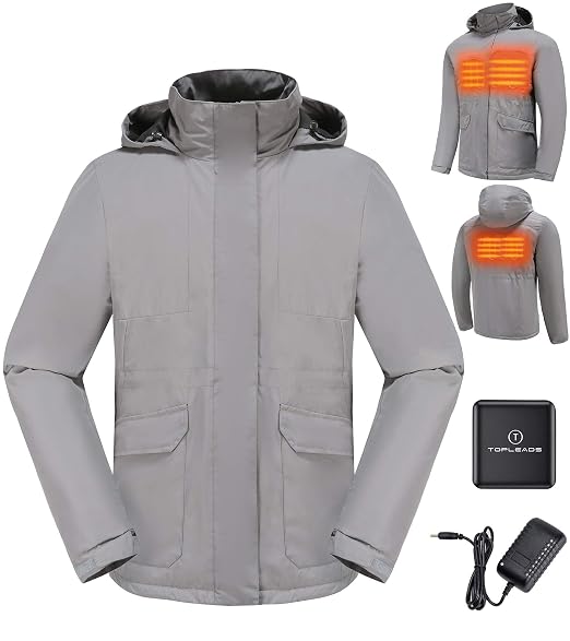 TOPLEADS Men Heated Jacket Rechargeable 