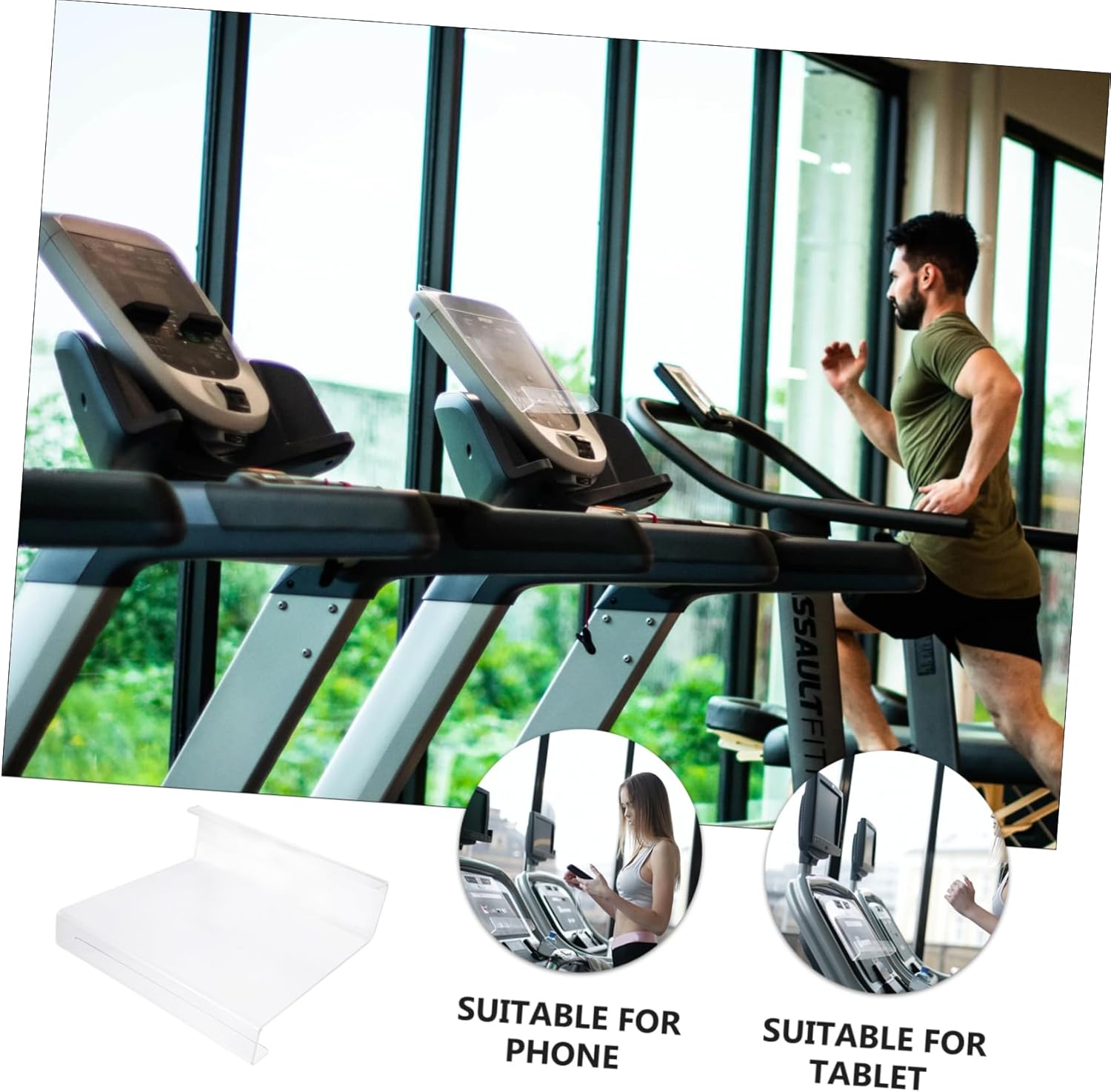 COHEALI Acrylic Treadmill Book Holder for Tablets Ebooks Adjustable Reading Stand for Home Gym Compatible Cellphones Lightweight Magazine Display Rack