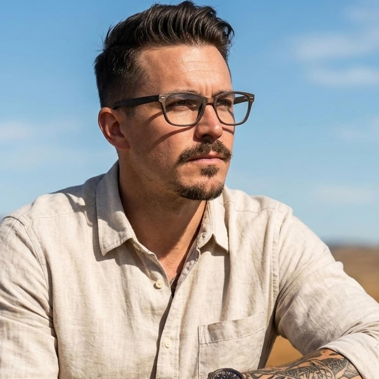 2SeeLife 3-Pack Wood Tone TR-90 Reading Glasses for Men – Medium-Wide Fit, Durable & Sturdy Frame, Spring Hinges, Premium Readers, Blue, Brown, Gray, +2.25