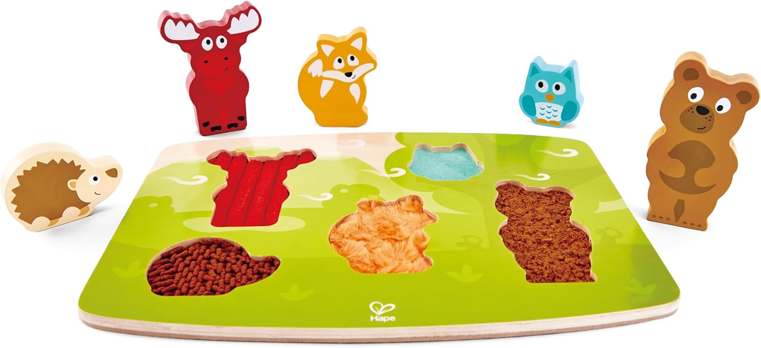 Hape Polar Animal Tactile Puzzle Game, Multicolor