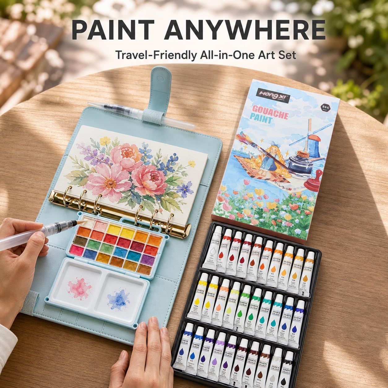 ONCIDO Travel Watercolor Paint Set image 3