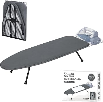 ZOES HOMEWARE Metal Mesh Panel Tabletop Ironing Board | Foldable Iron Board