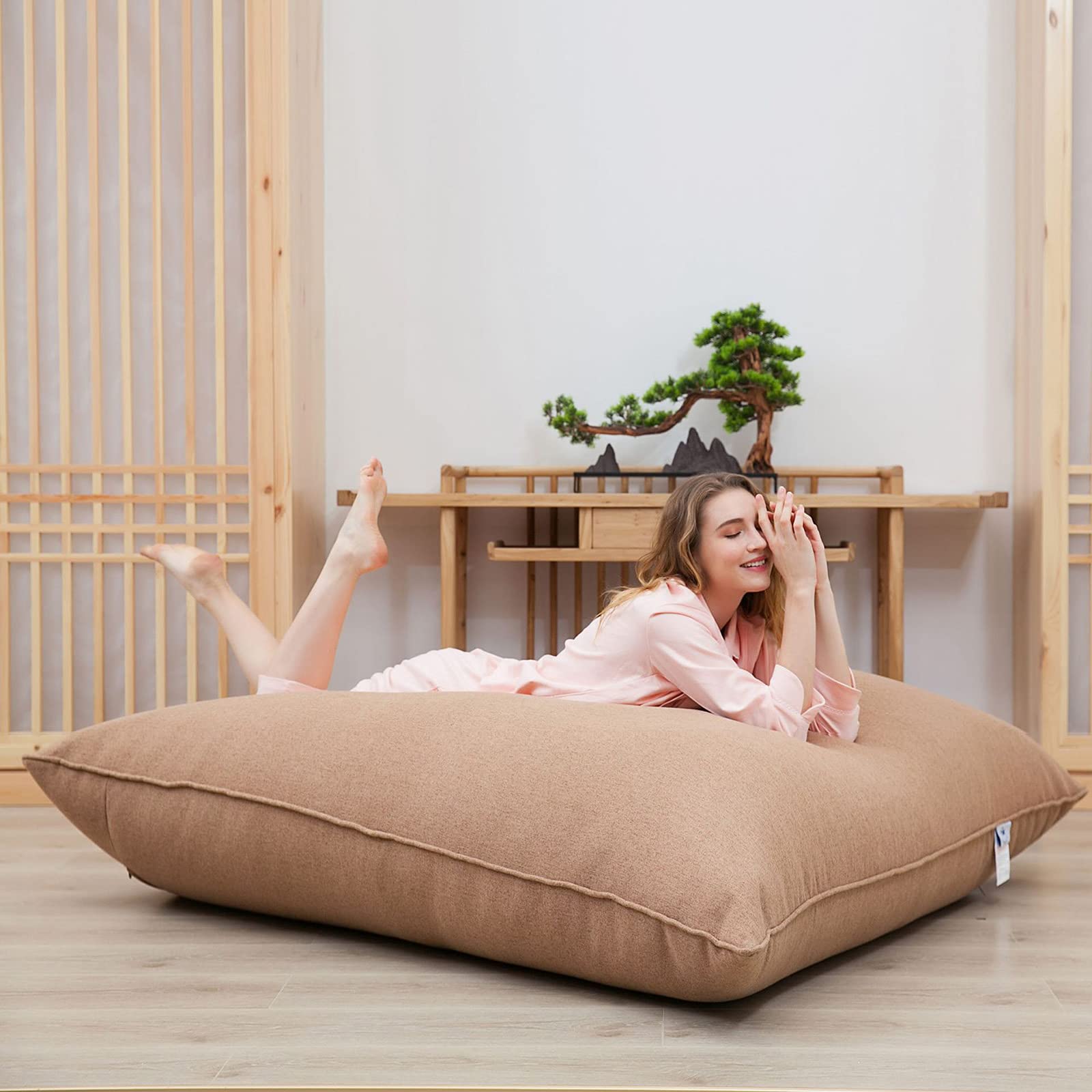 LazySof Sitzsack Bezug Abnehmbar - Bean Bag Hülle Ohne Füllung In 4 Größen
