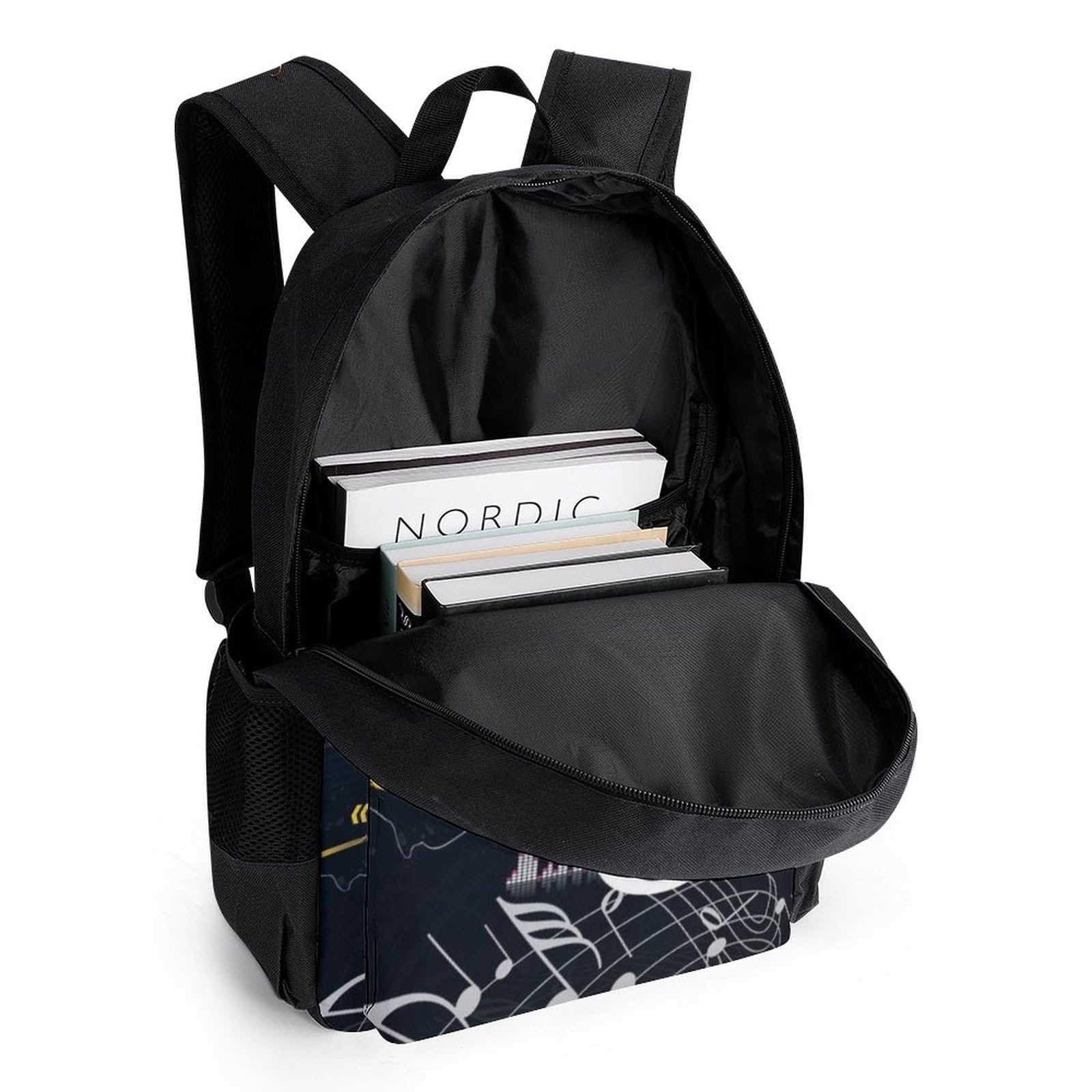 Tagesrucksack, Notenmusik-Rucksack, Rucksack mit Taschen für Wandern, Camping, Reisen