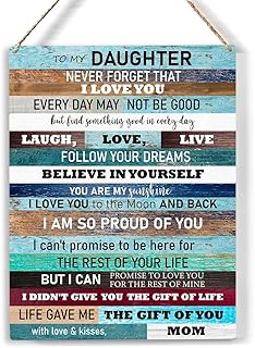 Wooden Sign To My Daughter Never Forget Home Living Room Bathroom Shop Bar Cafe Club Wall Decor Vintage Sign 8x12 Inch