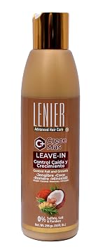 Lenier Crece Mas Leave-In Conditioner Promotes Hair Growth & Controls Fall | With Ginger, Coconut & Rosemary |Deep Conditioner Hydration | Sulfate-Free, Salt-Free & Paraben-Free | 10 oz