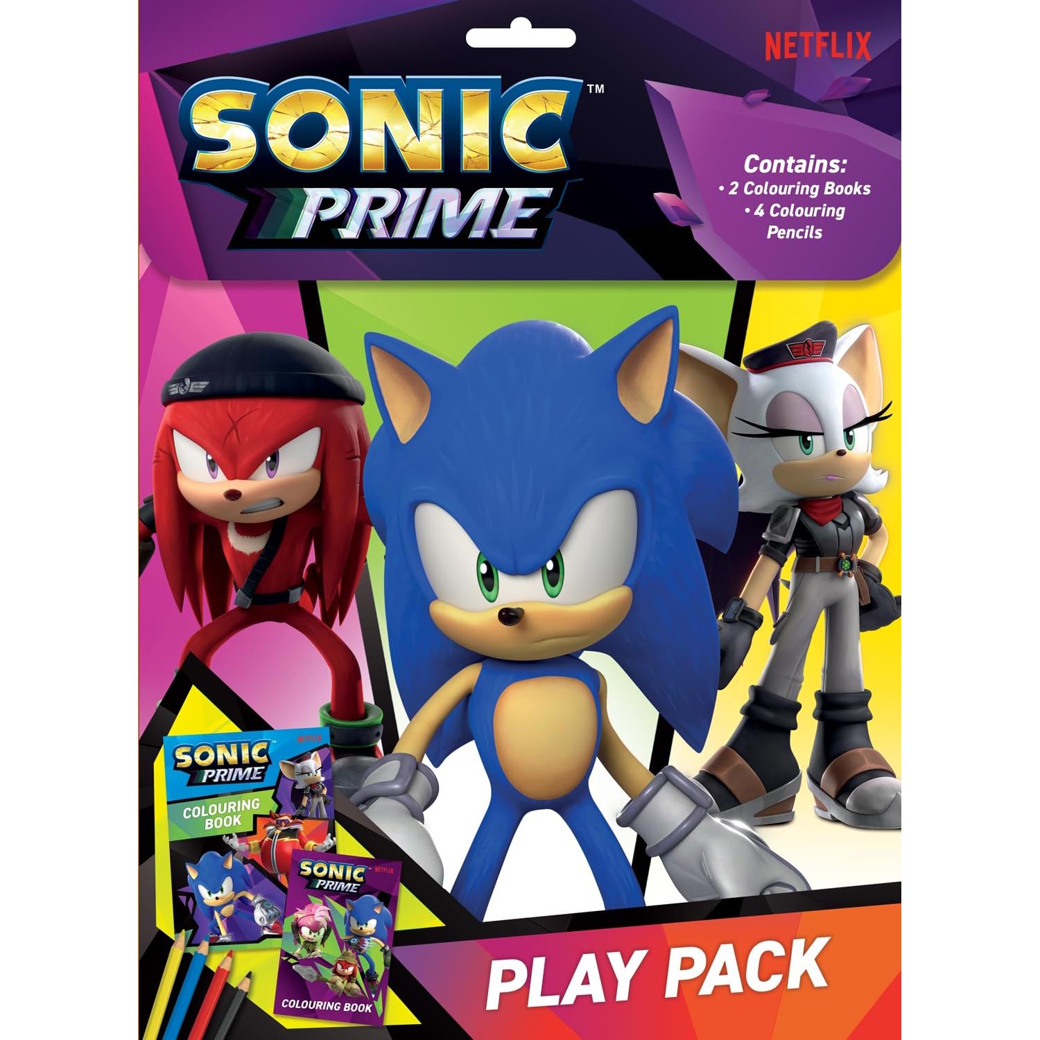 Quickdraw Assorted Sonic Prime Play Pack Kids Activity Set With Colouring Pads And Pencils