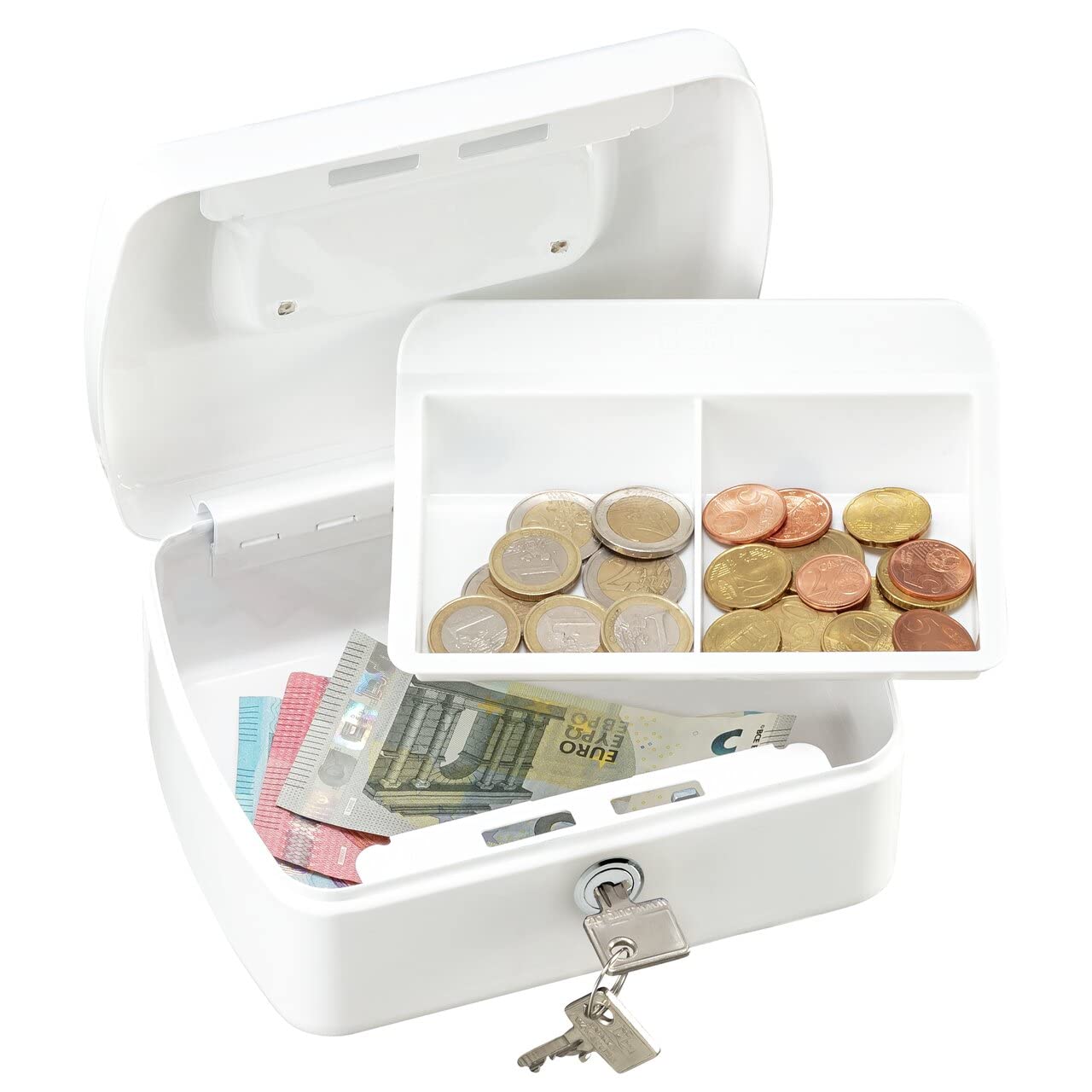 BURG-WÄCHTER, Caissette à monnaie avec compartiments pour Pièces, Cylindre à goupille en laiton, Office 2167 W