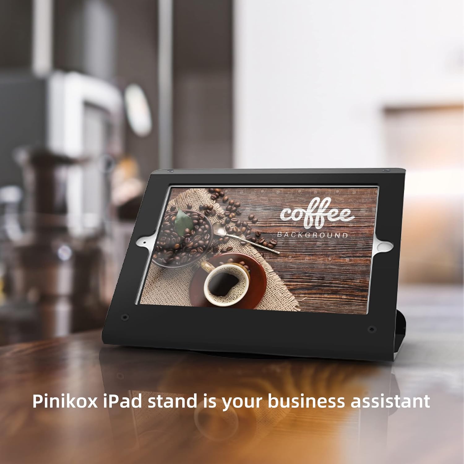 Retail Kiosk Tablet Stand Compatible with 10.2 inch iPad 9th 8th 7th Gen, Business Desktop POS Tablet Stand, Anti-Theft Lock, 360° Swivel Base, Metal, Black