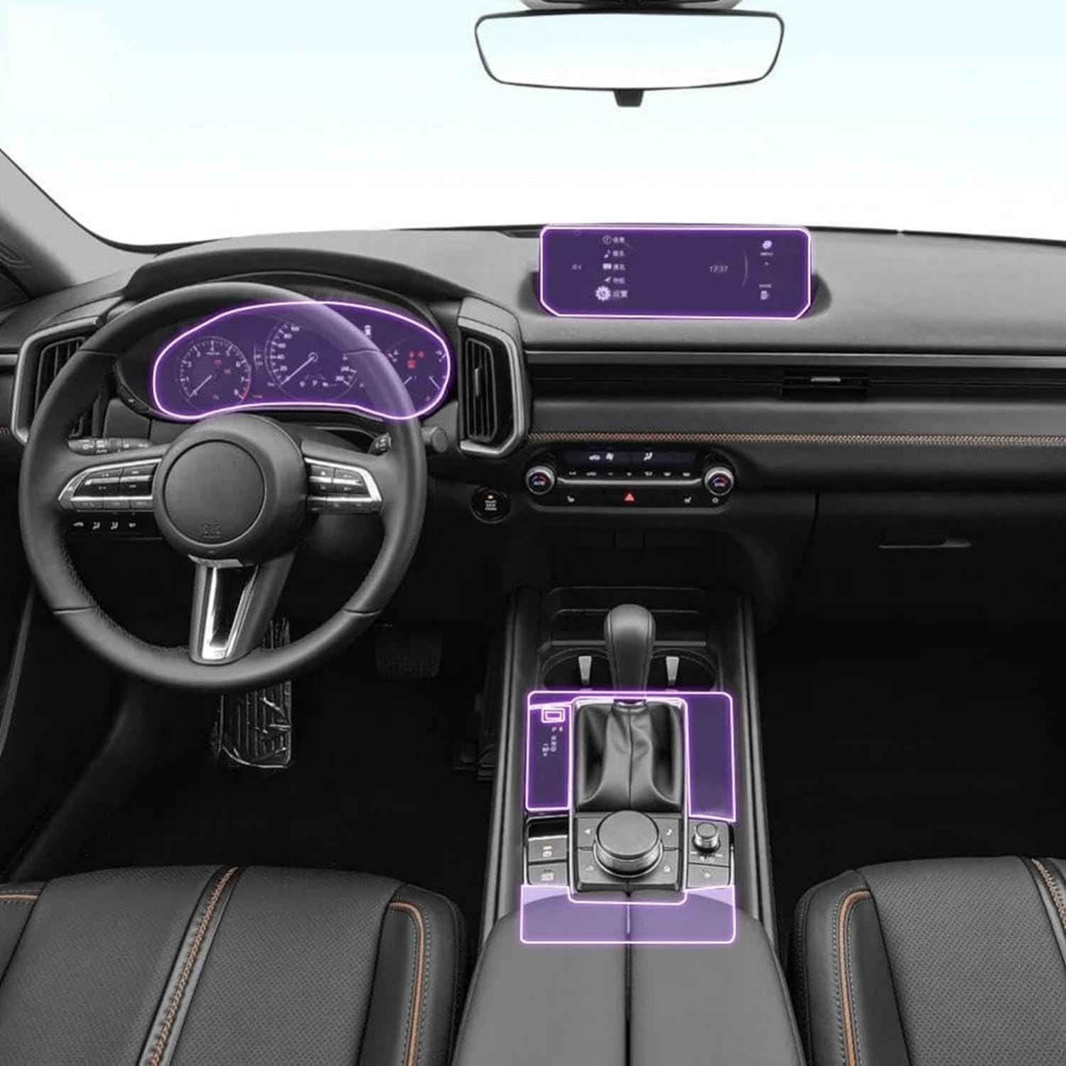 Pre Cut car Navigation GPS Screen Protector, Invisible Transparent Film, TPU Interior Film，for Mazda CX-50 2023-2024