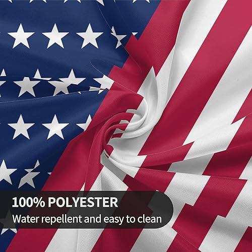 Miniatura 8 de BETGINY Mantel patriótico redondo de 60 pulgadas, impermeable, rústico, para el 4 de julio, mantel decorativo con bandera estadounidense para