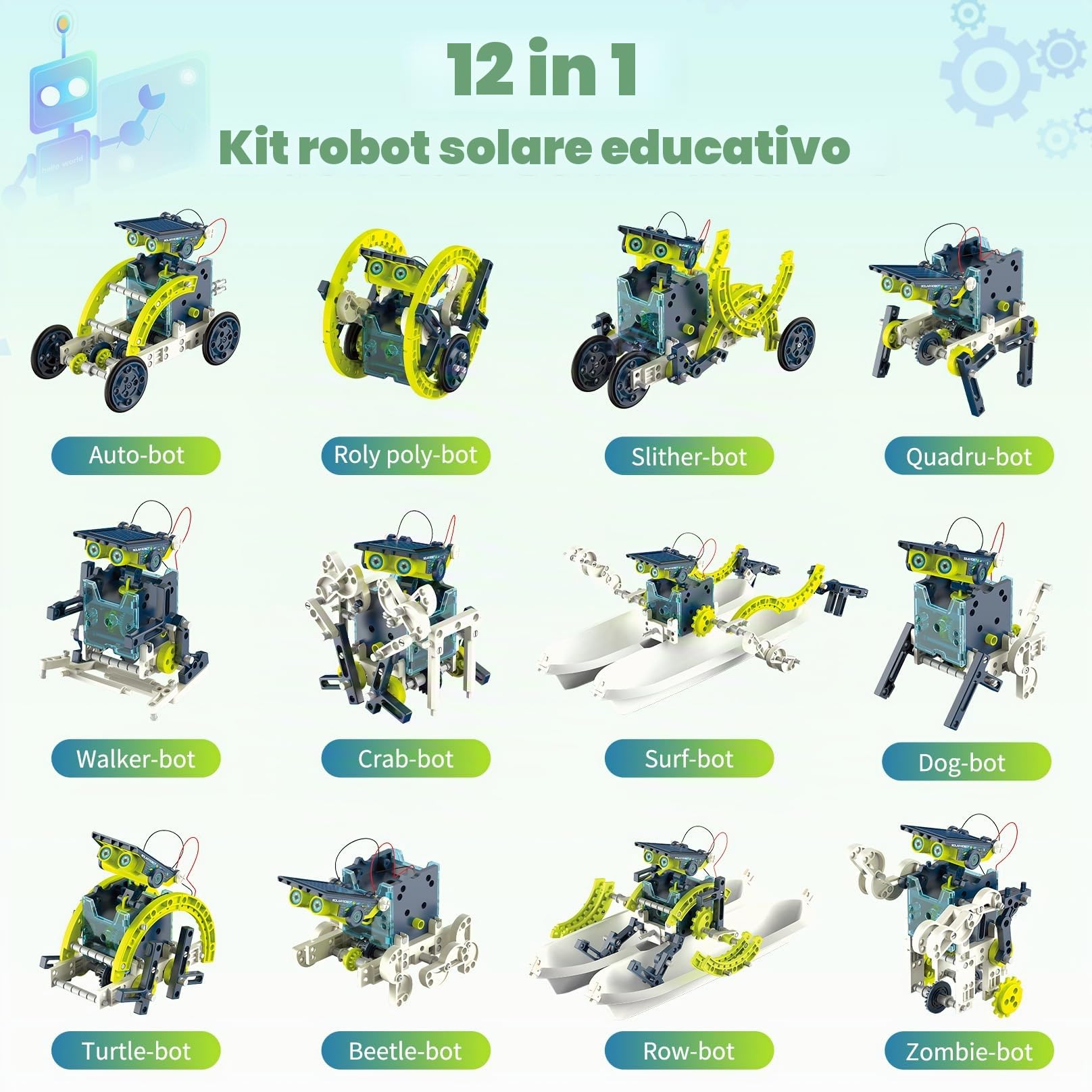 Hot Bee STEM Robot Solari Giocattoli da Costruzione per Ragazzi Età 8-12, Kit Scienza