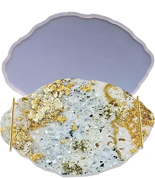 Epoksi Silikon Kal p YERL  Oval Dalgal  Ni an ve S z Tepsi Kal b  29X19 CM