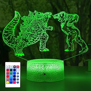 KYMELLIE God-Zilla vs King Kong Night Light God-Zilla LED Decor Lamp for Kid’s Room with Remote control/16 Colors, God-Zilla Gifts are Suitable for Boys/Girls' Birthday & Holidays