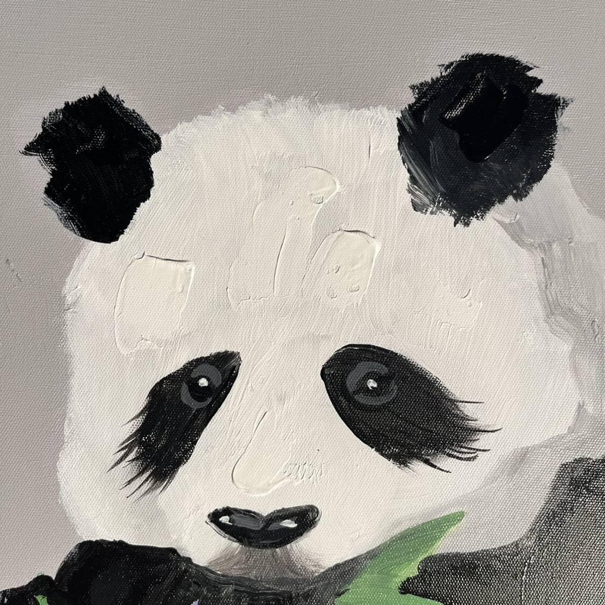 手書き油絵 パンダさん 額付 絵画 インテリア 油彩画 Amazon.co.jp: 手書き油絵 パンダ 絵画 インテリア 油彩画
